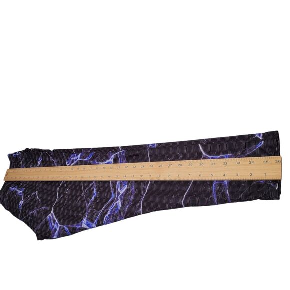 Women's Legging High Waist Lightning Bolt Workout Yoga Pants Blue/Black XX-Large - Picture 11 of 11